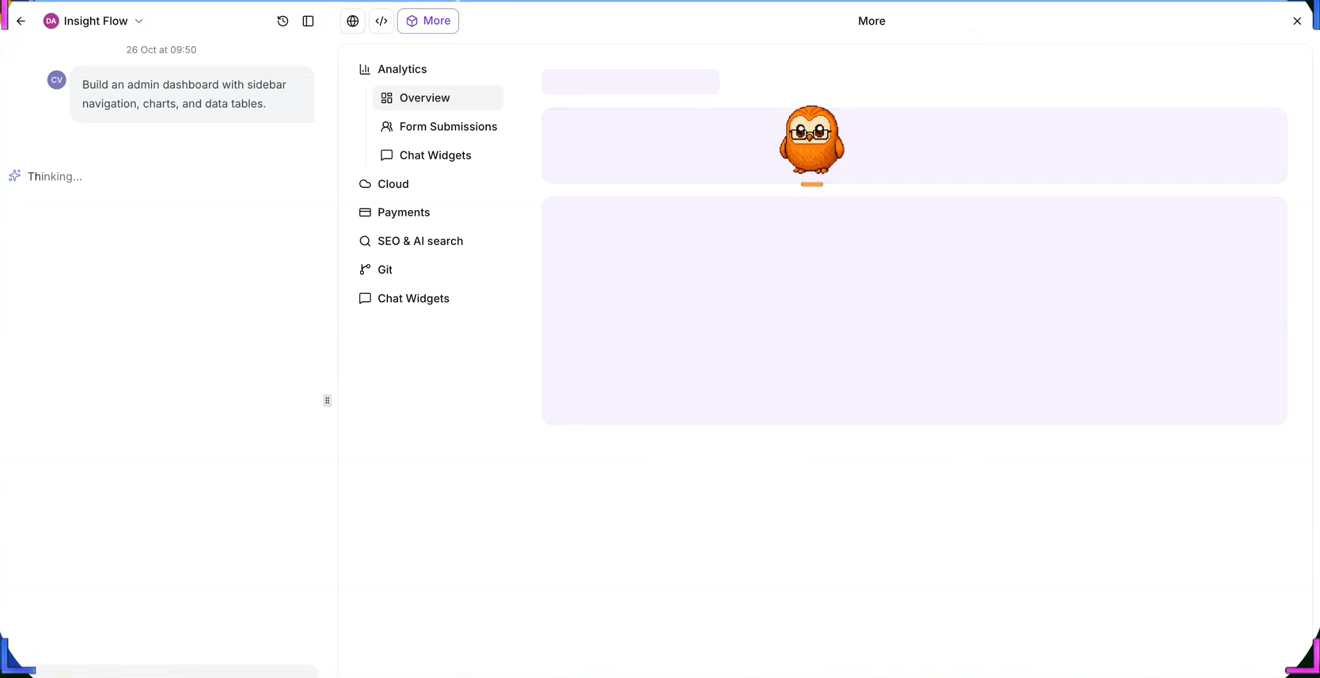 AI Studio More menu with the Git option visible.