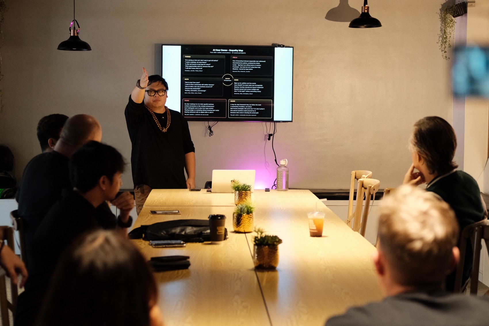 Cris Vinson leading an AI Hour session for founders in Davao